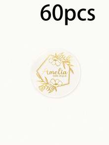 Custom Transparent Name Stickers, Elegant Personalized Gold Labels, Suitable For Gift Boxes, Cups And Party Favors, Customizable Text And Design Decals, Suitable For Wedding Decor, Birthday, Anniversary, Bridal Shower And Christmas Gifts, Small Business Packaging - Style a - View 12