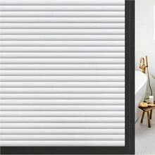 Blinds, Striped Window Pattern Privacy Glass Film, Static Adhesion Glass Film, Glue-Free UV Protection Window Sticker Suitable For Bathroom, Bedroom, Living Room And More - 1PC - View 13