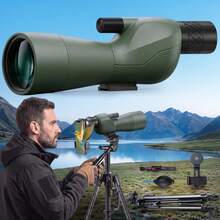 25-75x60 Spotting Scope For Hunting With Full Size Tripod, Phone Adapter Carrying Bag - Army Green - View 1