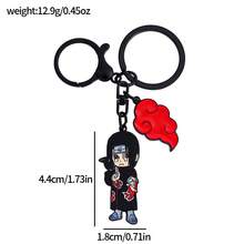 Naruto Akatsuki Metal Enamel Keychain Itachi Pain Deidara Hidan Chibi Figure Red Cloud Pendant Key Ring Backpack Charm Anime Fan Cosplay Gift - Multicolor - View 9