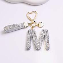 1PC Fashion Sparkling Rhinestone Alphabet Keychain Cute Letter Charm Key Ring Exquisite Backpack Decoration Accessories Gifts - Multicolor - View 19