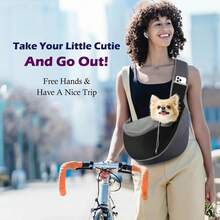 Breathable Dog Carrier Bag, Portable Travel Pet Shoulder Bag, Suitable For Small To Medium Pets, Also For Cats - Multicolor - View 6