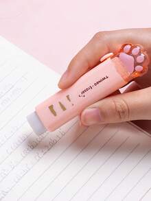 1pc/4pcs Cute Cat Paw Retractable Eraser, Push-Pull Slide Cartoon Eraser, Portable Student Correction Stationery, Perfect For Homework Correction, Sketching And Hand Account Revision - Multicolor - View 7