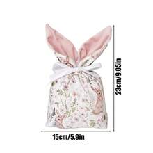 10pcs Easter Bunny Gift Bags Rabbit Ears Velvet Pouches Candy Cookies Easter Egg Packaging Bag Easter Party Decorations - Green 10pcs - View 10