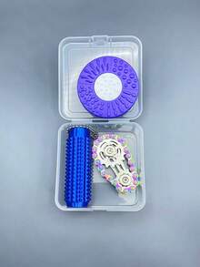 1 Set Stress Relief Combo, Includes Chain Spinner, Finger Slider And Sensory Massager, Made Of ABS Material, Comes With Storage Box For Easy Carrying, Suitable For Office Stress Relief, Travel And Gifts - Multicolor - View 21