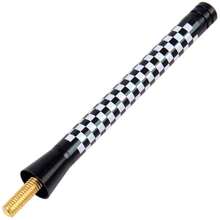 TRTY 1pc Universal Black & White Checkered Racing Short Car Antenna, AM/FM Radio, With M5/M6/M7 Brass Adapter Screws, Roof Antenna For Mini All Models, Chevrolet, GMC Sierra, Kia, SUV, Sedan, Truck, Exterior Racing Style Accessory - Mini Antenna - View 5
