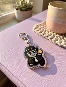 1Pc/7pcs Forsaken Horror Game Acrylic Keychain Set, Cute Chibi Survivor And Killer Character Pendants (Including Elliot, Chance, Double Time, Rookie And Witch Designs), Adorable Game Bag Charm, Perfect Gift For Forsaken Fans, Birthday Gift, Game Souvenir And Backpack Decoration - Multicolor - View 7
