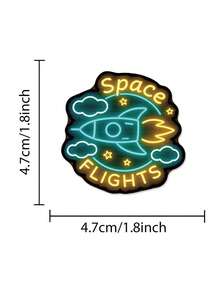 60pcs/Pack Cute Cartoon Neon Color Animals Stickers, Decorative Decals For Phone Stationery Laptop Guitar Luggage Notebook Sticker - Multicolor - View 4