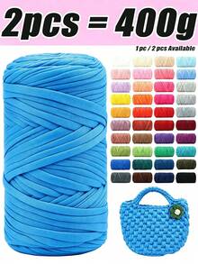 6pcs-3set Premium T-Shirt Yarn 200g/Pc High Elastic Soft Polyester Yarn, Suitable For DIY Crochet Bags, Baskets, Mats, Slippers, Dolls, Multi-Color Holiday Crochet Handmade Yarn, Multi-Functional Knitting Accessories, Large Ball Pack - Multiple Styles - View 10
