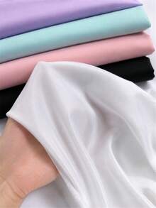 1pc Solid Color 4-Way Stretch Lining Fabric, Soft Smooth Elastic Lining Cloth, Breathable Plain Color Stretch Fabric, Suitable For Dresses, Skirts, Clothing Lining, Pants, DIY Clothing Sewing Projects - Multicolor - View 4