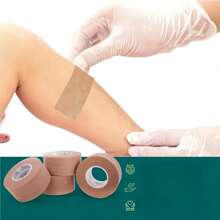 1 Roll Breathable Non-Woven Adhesive Tape, Gentle Skin-Friendly Fix Tape For Daily Use - Brown - View 3