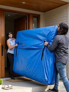 Zippered Dust-Proof & Sun-Proof Mattress Protector, Large Capacity Woven Linen Moving Packing Storage Bag, Multi-Functional For Clothing & Bedding Storage, Dust Cover, Organizer Bag, Fits Coats, Dresses, Curtains, Pillows, Cushions, Duvet Inserts, Blankets & Full Bedding Sets, Anti-Dust & Anti-Scratch, Lightweight Foldable, Easy To Carry & Stack, Suitable For Office Workers, Teachers, Renters & Home Moving, Seasonal Storage, Dorm Organization, Long-Distance Transport, Home Storage, Practical Gift For Graduation, Back To School, Teacher's Day, Dorm Essential - Multicolor - View 5