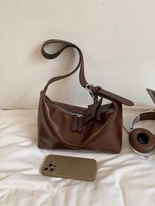 Niche Design Crescent Moon Bag Women's Commuter Bag New Arrival Fashion High-End Texture Shoulder Bag - Brown - View 7