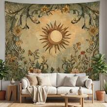 1PC Bohemian-Style Tapestry Featuring A Vintage Gothic Design-Skull, Blooming Red Roses, Moon, And Starry Night-Perfect For Dark Academia And Witchcraft-Themed Room Decor. - Multicolor - View 23
