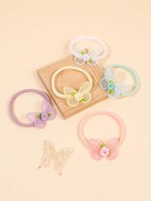 5PCS Colorful Butterfly Baby Headbands, Breathable Comfortable Flower Headbands, Hair Accessories For Girls - Multicolor - View 4