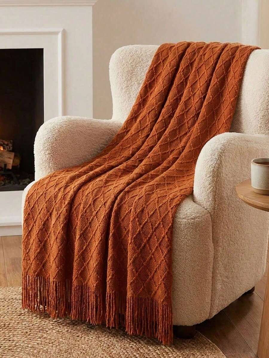 Daybed Cover Sets - Tassels In the Shape Of Small Diamonds, Caramel Colored. - View 1