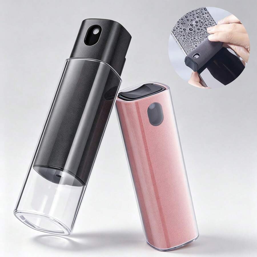2-In-1 Refillable Screen Cleaning Spray Bottle, Multi-Color Portable Empty Cleaning Tool With Cleaning Cloth, Anti-Fingerprint Streak-Free Set, Suitable For Phone, Laptop And Car (Liquid Not Included)