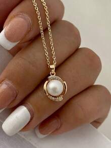 1 Set Faux Pearl Necklace Jewelry Set, European And American Versatile ...