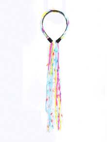 Plush Marrone Color Long Tassel Ribbon Braided Headband, Bohemian Style Hair Accessory Wig - Color - View 14