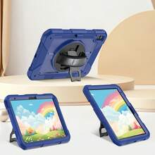 Case Compatible With Ipad 11th A16 /10th 11" 10.9 Inch & 9th/ 8th/7th 10.2 Inch & 6th/5th/Air2/ Pro 2016 9.7 Inch And Galaxy Tab A11+/A11 Plus /A9+/ A9 Plus 11 Inch With 360° Rotatable Swivel Stand /Lanyard (Hand Strap)/Stylus Holder - Navy Blue - View 3