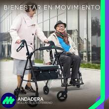 Andadera Ortopedica Rollator Asiento Silla Adulto Todo Terre - Negro - Ver 4