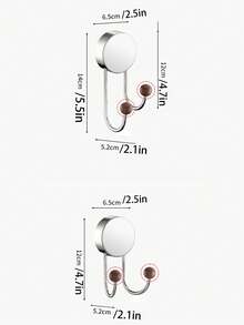 No Punch Suction Hooks, Rustproof Stainless Steel Bathroom Robe Hooks, Vintage Wooden Bead Dual Hanging Hooks, Strong Load Bearing Removable Wall Mount Hooks For Entryway Bedroom Washroom - Multicolor - View 3