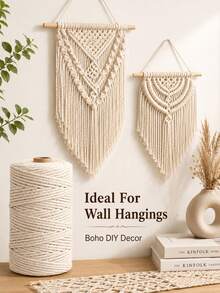 1/2/3/4mm*100m Braided Rope, Premium Braided Rope, Thick Natural Yarn, Multi-Strand Synthetic Braided Rope, 4-Strand Braided Rope, For Wall Hanging Decoration, Plant Hanging Basket, Handicrafts, Bags, DIY, Home Decor, Gift Wrapping - Multicolor - View 5