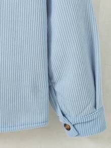 Boys' Casual Fashion Patch-Front Fleece Jacket With Pockets And Patch Design, Long Sleeve, Autumn/Winter - Blue - View 8