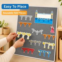 hoojojo 12pcs London Bridge Is Falling Down Felt Story Pieces, Nursery Rhyme Sing-Along Teaching Aid, Teacher Classroom Learning Stationery, Storytelling Activity Prop, Back To Study Supply - Multicolor - View 8