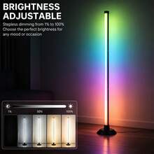 RGB 轉角落地燈，智能 LED 立燈，附 APP 與遙控器，音樂同步、定時與可調光變色氛圍燈，適用臥室、客廳、遊戲室與居家裝飾 - floor lamp - 查看 8
