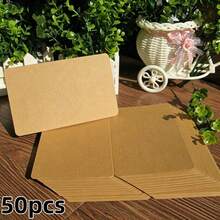 50張圓角空白折疊卡，18.6x15cm DIY牛皮紙訊息卡，適用於畢業季、生日、婚禮、感謝派對及日常書信 - 折疊賀卡 - 查看 8