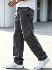 Celana Jeans Skinny Slim Fit Kasual Pria - Cocok untuk Semua Musim - Dark Grey - View 4