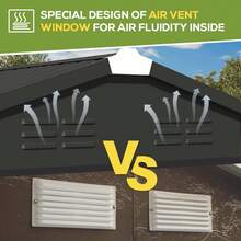 YODOLLA Outdoor Metal Tool Shed 215 * 215 * 196 Cm With Lockable Doors | Metal Garden & Terrace Storage Shed - Grey - View 6