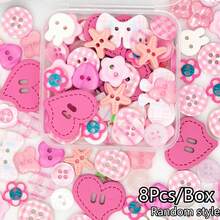 18/23/28/35/42/50/60/70/80Pcs/Box Random Style Cute Pink Buttons, Can Be Used For DIY Scrapbook, Clothing Accessories Buttons - Multiple Styles - View 13