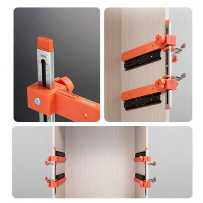 Imbot Drawer Slide Installation Helper Edge Clamp Drawer Slide Installation Fixing Tool Extended Bracket Adjustable Height Drawer Cabinet Assembly Assistant Suitable For Woodworking, Cabinet Assembly