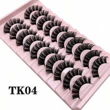 Soft 3D Russian Volume False Eyelashes, Thick & Curly Cartoon Style, 10 Pairs Full Upper Lashes - TK04 - View 7