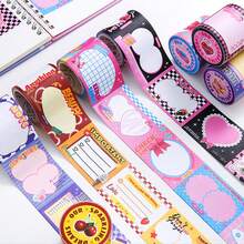 Pita Washi Memo Gaya Gadis Manis & Keren Y2K 3m, Bingkai Tulis Kosong Persegi Panjang, Pita Simpul Papan Catur Ceri Stroberi Bintang Inggris, Hari Pertama Sekolah - MultiWarna - View 1