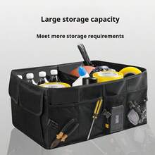 Foldable Car Trunk Storage Box - Thickened Large Capacity Durable Polyester Fiber Universal Type, Suitable For Sedan, SUV And Truck - Multi-Compartment Carrying Box, Ideal For Camping, Sports Equipment And Household Items - B - View 9