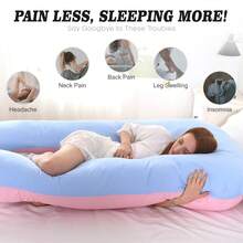 43-Inch U-Shaped Full Body Pillow, Maternity Pillow, Maternity Full Body Pillow With Velvet Pillowcase - Multicolor - View 3