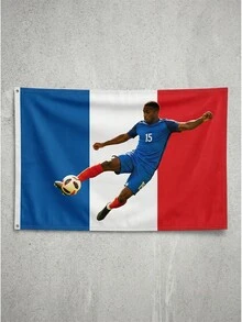 1pc Customized French Flag Photo Banner, Personalized Garden Flag Wall Decor, Custom Tapestry Image & Text Display, Suitable For Home Party Holiday Celebration, Customizable Design/Image/Text/Logo, Holiday Birthday Anniversary Gift For Friends And Family - Style E - View 9