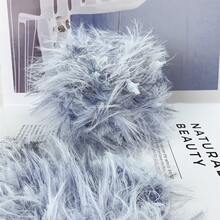 1pc 100g Handmade Novelty Fancy Yarn, Skin-Friendly Multicolor Gradient Grey Blue Long Feather Fluffy Fuzzy Mixed Yarn, Multistrand Hand Blended Colorful Art Yarn For Knitting Crochet DIY Bag Hat Scarf & Handmade Accessories & Craft Projects - 100g - View 8
