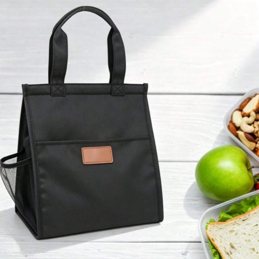 1 Pc Large Capacity Leakproof Insulated Handheld Oxford Cloth Cooler Lunch Tote Bag For Commute & Picnic - Multicolor - View 1