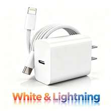 White/Pink Macaron Fast Charging Set, Type-C PD Wall Charger + 3.3FT Braided USB C To Lightning Cable, Compatible With IPhone 17/16/15, All Models - Multicolor - View 10