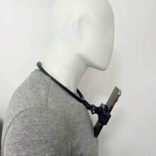 1 pieza Soporte de cuello para teléfono con vista en primera persona para ciclismo y transmisión en vivo, soporte de cuello para cámara deportiva y grabadora - Negro - Ver 9