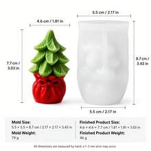 1pc Christmas Tree Silicone Mold, Christmas Tree Snowflake Casting Mold, Suitable For Aromatherapy Candles, Plaster, Clay, Crystal Resin, Cute Holiday Decoration, Christmas New Year Birthday Gift - Christmas Tree Candle Mold - View 8