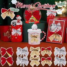 Small Red Christmas Velvet Bow With Ribbon, Christmas Tree Bow For DIY Christmas Crafts, Wreaths, Home Decor, Gift Wrapping - Multicolor - View 6