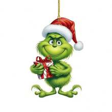 The Grinch 5 buah Dekorasi Natal, Ornamen Gantung, Dekorasi Rumah Pohon Natal Seru Grin-Ch 2D (Gaya Acak) - Beraneka warna - View 8