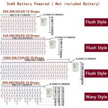 1pc 8-Function Battery Box Halloween Decoration Christmas Tree Decoration 45/80/96/150 Lights Icicle String Lights Birthday Wedding New Year Party Indoor String Lights Outdoor Eaves String Lights - Battery-powered Fairy Lights - View 6
