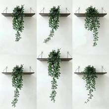 Artificial Hanging Plants, Suitable For Hanging Garden, Balcony, Window Sill, Exterior Wall Decoration, Home, Living Room, Office, Bathroom Decoration, Shelf Decoration, Wedding, Birthday Decoration, Halloween/Christmas Artificial Decoration - Green - View 3