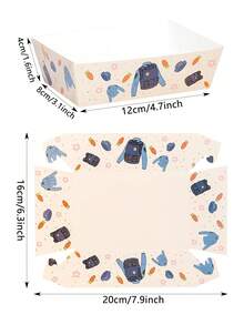 10/20/30/50pcs 1.6x3.1x4.7 Inch Police Theme Paper Food Trays, Police Uniform & Bulletproof Vest Print Paper Boat Snack Boxes, Suitable For French Fries, Corn Chips, Popcorn, Candy, Police Theme Birthday Party, Police Party Decoration, Children Celebration Tableware - Multicolor - View 2
